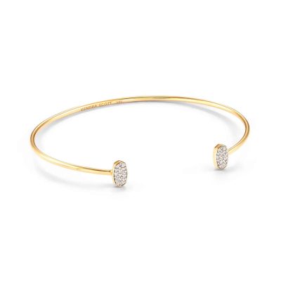 Marisa 14k Yellow Gold Cuff Bracelet in White Diamond